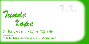 tunde kope business card